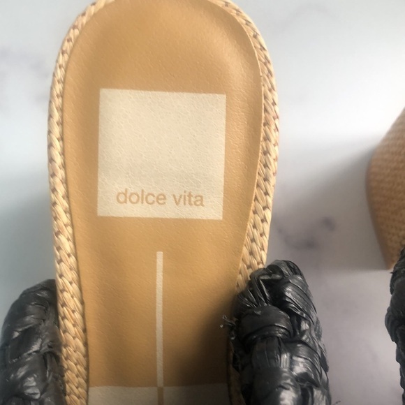 Dolce Vita POSY Sandals Black Raffia Block Heel, 5/6, New For Spring 2023 - Picture 3 of 12